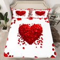 thumbnail image 2 of Castle Fairy Red Love Heart Print 4 Pieces Queen Sheet Sets for Female Men,Floral Rose Ultra Soft Flat Sheet,Happy Valentine's Day Queen Fitted Sheet,Breathable Home Decor, 2 of 7