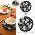 thumbnail image 3 of FREEAMG Cartoon Cat Placemats Set of 2, Woven Washers, Cotton, Round Large Pot Holder, Heat Resistant, for Pot Countertops, 3 of 7