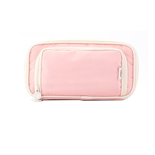 Clearance Layer Pencil Bag With Handle Canvas Construction Multiple Pockets Mesh Pocket Design Ideal Pencil And Pen Storage For Accessories