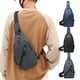 thumbnail image 1 of Bolso pectoral bandolera para hombre | Puerto de carga USB | Cremallera antirrobo | Tela ligera | Correa acolchada ajustable | Múltiples bolsillos | 11.8"x6.3"x2.36" | Negro | Gimnasio de viajes Uso, 1 of 9