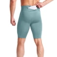 thumbnail image 5 of Breezora Men's Athletic Compression Shorts with Secure Pocket Moisture Wicking Performance Baselayer for Cycling Gym Training and Sports L Size Blackish Green, 5 of 9