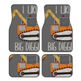 thumbnail image 1 of Honeii I Like Big Digger Print Car Foot Mat Four-Piece Set - Front & Rear Universal Car Floor Mats for SUVs, Trucks, Sedans, 1 of 7