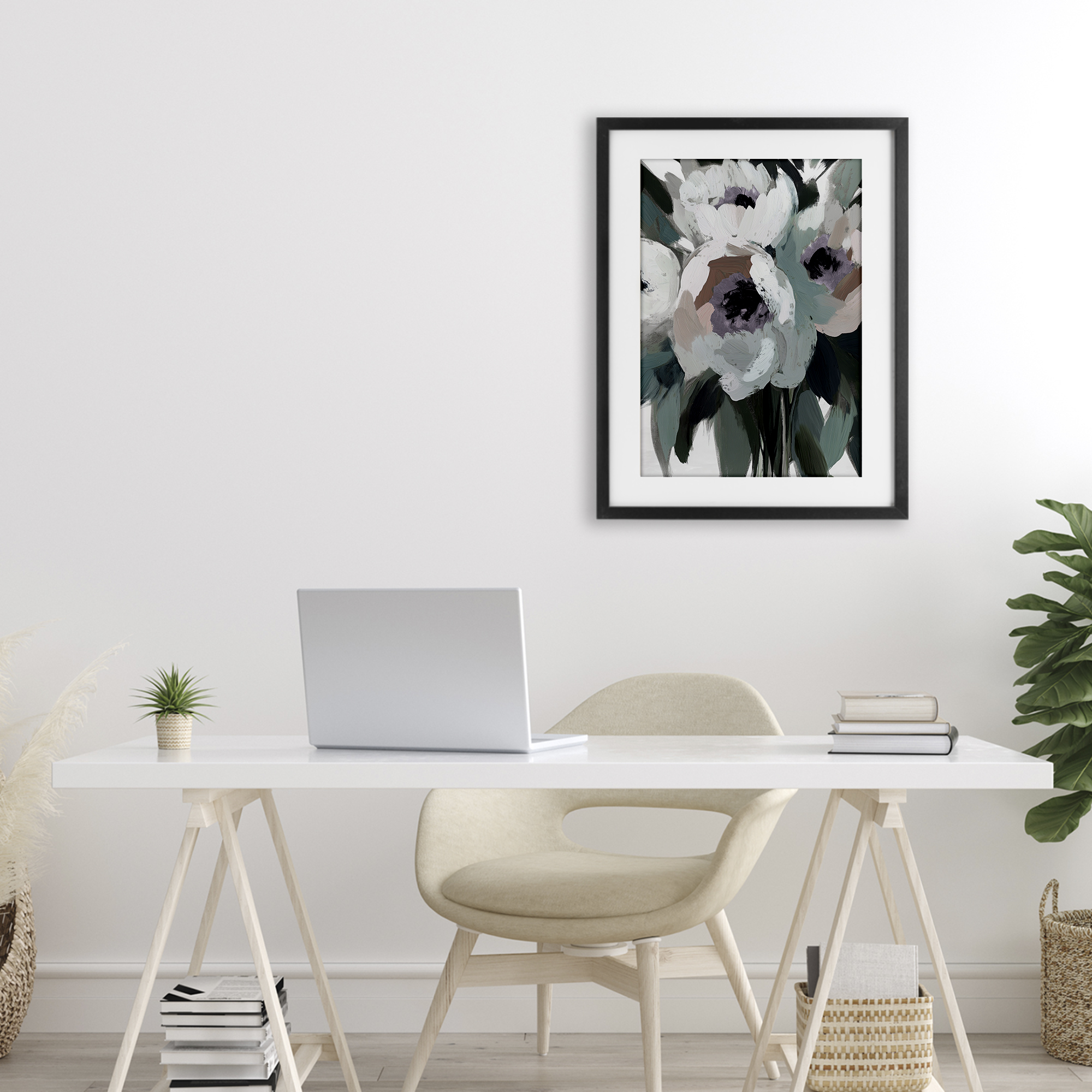 The Absence of Sorrow Black Framed Print Under Glass, design by Annabelle Hall