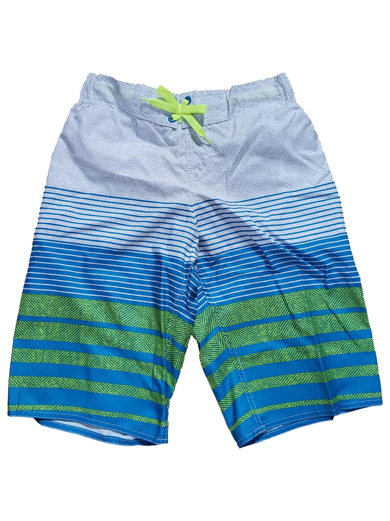 Laguna - Boys Blue & Green Stripe Swim Surf Trunks Swimwear Summer ...