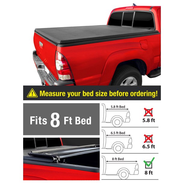 Soft Tri Fold Truck Bed Tonneau Cover For 2002 2019 Dodge Ram 1500 2019 Classic Only 2003 2018 Dodge Ram 2500 Hd 3500 Without Ram Box Fleetside 8 Bed Walmart Com Walmart Com