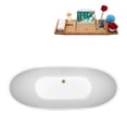 thumbnail image 4 of 62" Streamline N590BBR Soaking Freestanding Tub and Tray With Internal Drain in Brushed Brass, 4 of 7