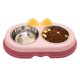 thumbnail image 1 of Cuencos dobles para perros y gatos, cuencos dobles de acero inoxidable para mascotas con bonito alimentador de agua y comida para mascotas, 1 of 5