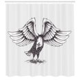 thumbnail image 3 of Eagle Shower Curtain, Detailed Bald Eagle American National Bird Freedom and Democracy Symbol, Fabric Bathroom Set with Hooks, 69W X 84L Inches Extra Long, Pale Grey and Black, by Ambesonne, 3 of 3