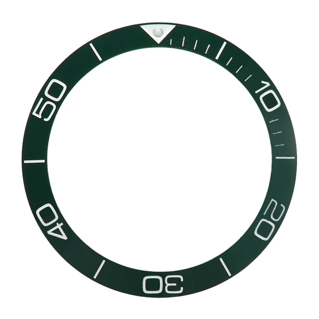 Anillo de bisel de reloj de cerámica, piezas de repuesto de inserción de bisel de reloj profesional de 38,6mm, accesorio para reparador, Base verde, dígitos blancos
