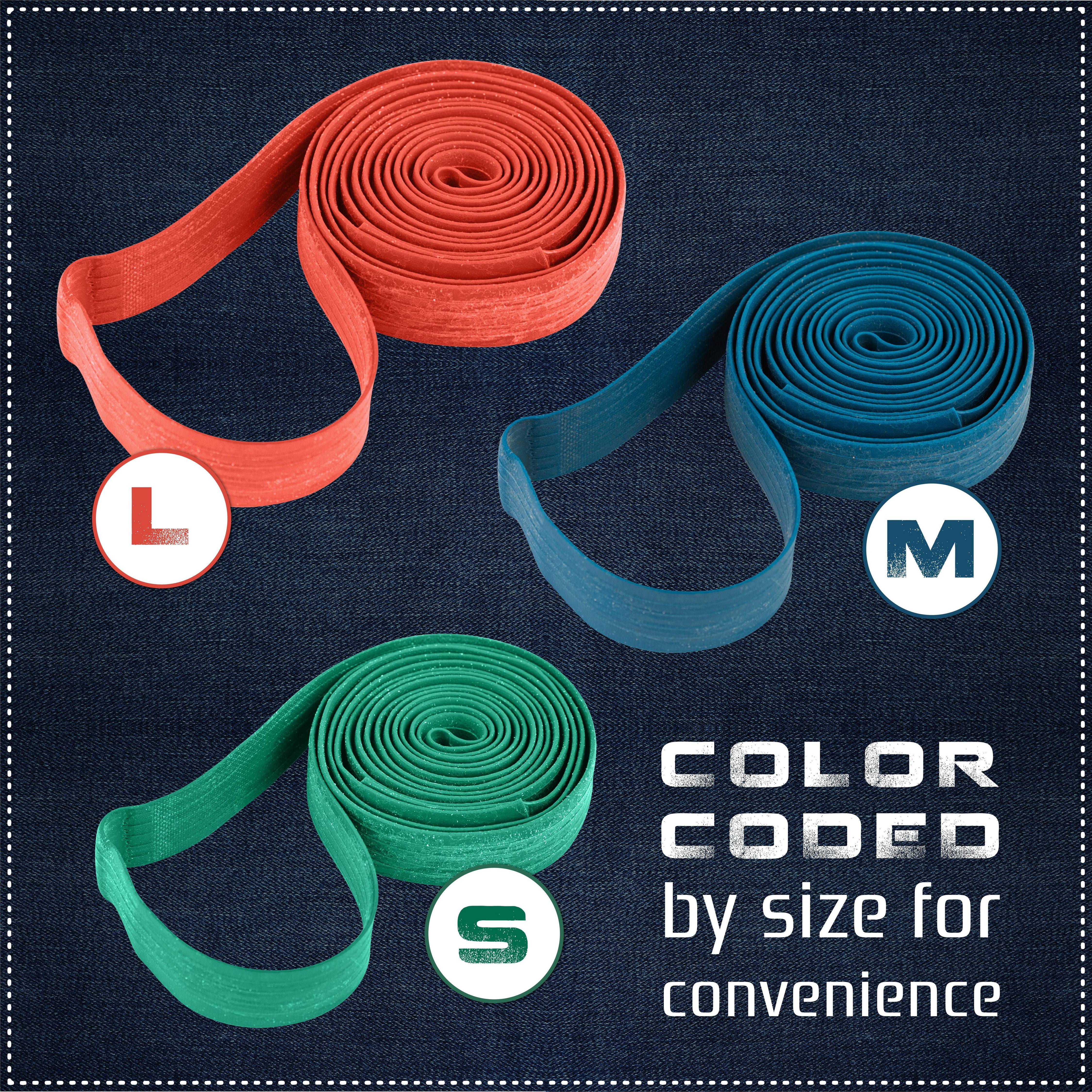 Kitchen Toolz Extra Large Rubber Bands for Moving, Green/Blue/Orange, 30"/36"/42"