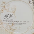 thumbnail image 2 of Set of 2 White and Brown 50th Anniversary Plate with Stand 9.25", 2 of 3