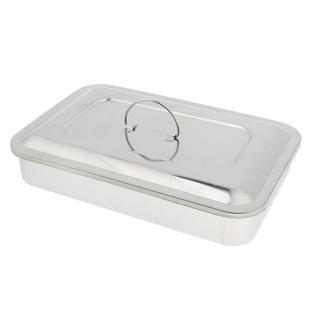 Caja de almacenamiento de instrumentos resistente con tapas y bandeja de esterilización de herramientas 304 11.5 pulgadas