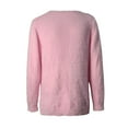 thumbnail image 5 of Duoif Fall Sweaters Women's 2025 Ribbed Pullover - Loose Fit Crewneck Jumper Sweaters for Women Pink XL, 5 of 5