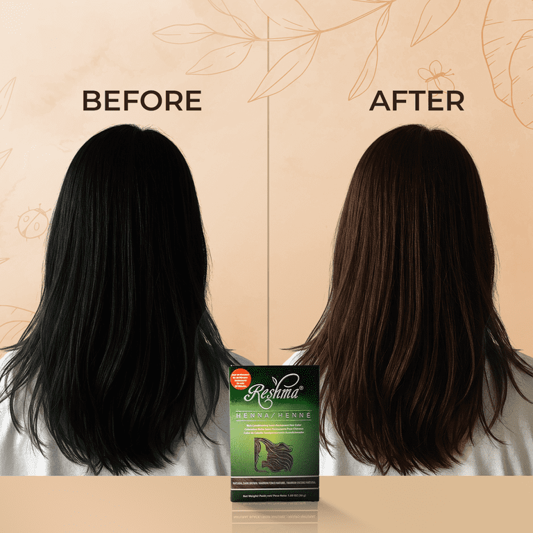 Reshma Henna Natural Dark Brown Hair Color Powder Dye, Semi