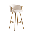 thumbnail image 2 of 26 Inch Velvet Dining Chairs, Modern Dining Chair with Golden Metal Legs, Simple Bar Stool Upholstered Dining Chairs, Accent Desk Chair Dining Room, Kitchen, Vanity, Living Room(Cream,Set of 2), 2 of 10