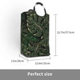 thumbnail image 3 of XMXT Large Collapsible Laundry Hamper, Monstera Tropical Jungle Pattern Laundry Basket with Aluminum Handle, 50L Green, 3 of 7