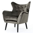 thumbnail image 6 of Grey Arm Chair in Velvet / Dining Area / Sophisticated Black Legs, 6 of 6