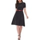 thumbnail image 2 of INSPIRAR CHIC Vestido Vintage para Mujeres con Estampado Floral, Cuello Peter Pan, Largo a la Rodilla, Vestido Casual L Negro, 2 of 7