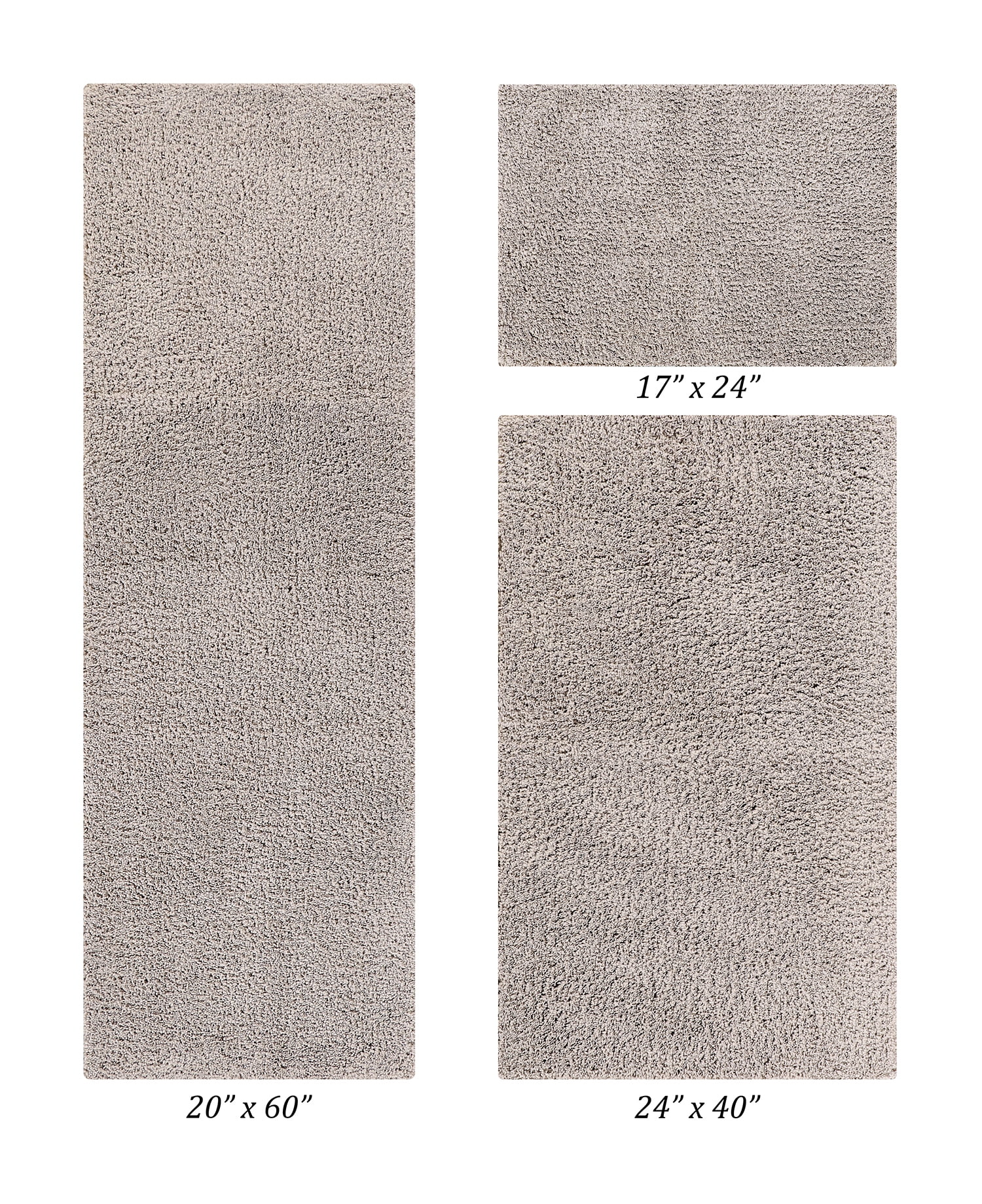 Better Trends 3 Piece Bathroom Rug Set 100% Polyester Bath Rug, Water Absorbent Non-Slip Bath Mat Machine Washable Micro Plush Collection - Beige