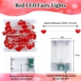 thumbnail image 4 of Cronómetro String Lights EXF de 3 m con forma de corazón rojo que funciona con pilas, 4 of 7