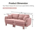 thumbnail image 5 of Newest Boucle Fabric 2-seater Loveseat Sofa Couch,Distinctive Shell-shaped Armrests,Cylindrical Legs Wrapped,Self-fabric,Pink Color, 5 of 15