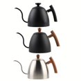 thumbnail image 4 of 1500ML Coffee Pour-over Kettle Gooseneck Stainless Steel Tea Pot Wood Handle Silver, 4 of 9