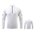 thumbnail image 2 of JUUYY Compression Shirt Long Sleeved Tight Fitting Shirt Sports Training Shirt high Collar Tight Fitting Shirt White XXXL, 2 of 3