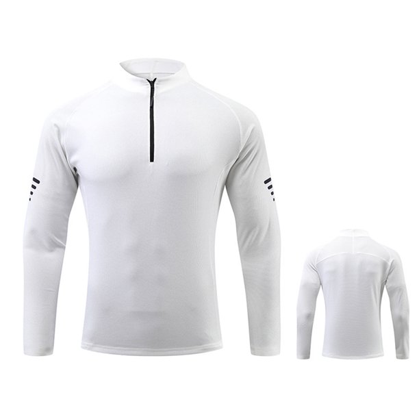pstuiky mangas largas para hombre, Camiseta deportiva ligera y transpirable de color sólido con cremallera y cuello alto de manga larga para hombre Tops de talla grande para hombre xxxl