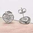 thumbnail image 4 of Airokiy Heart Shaped  925 Sterling Silver Stud Earrings for Women Cubic Zirconia Small Earrings Studs Hypoallergenic Jewelry, 4 of 5