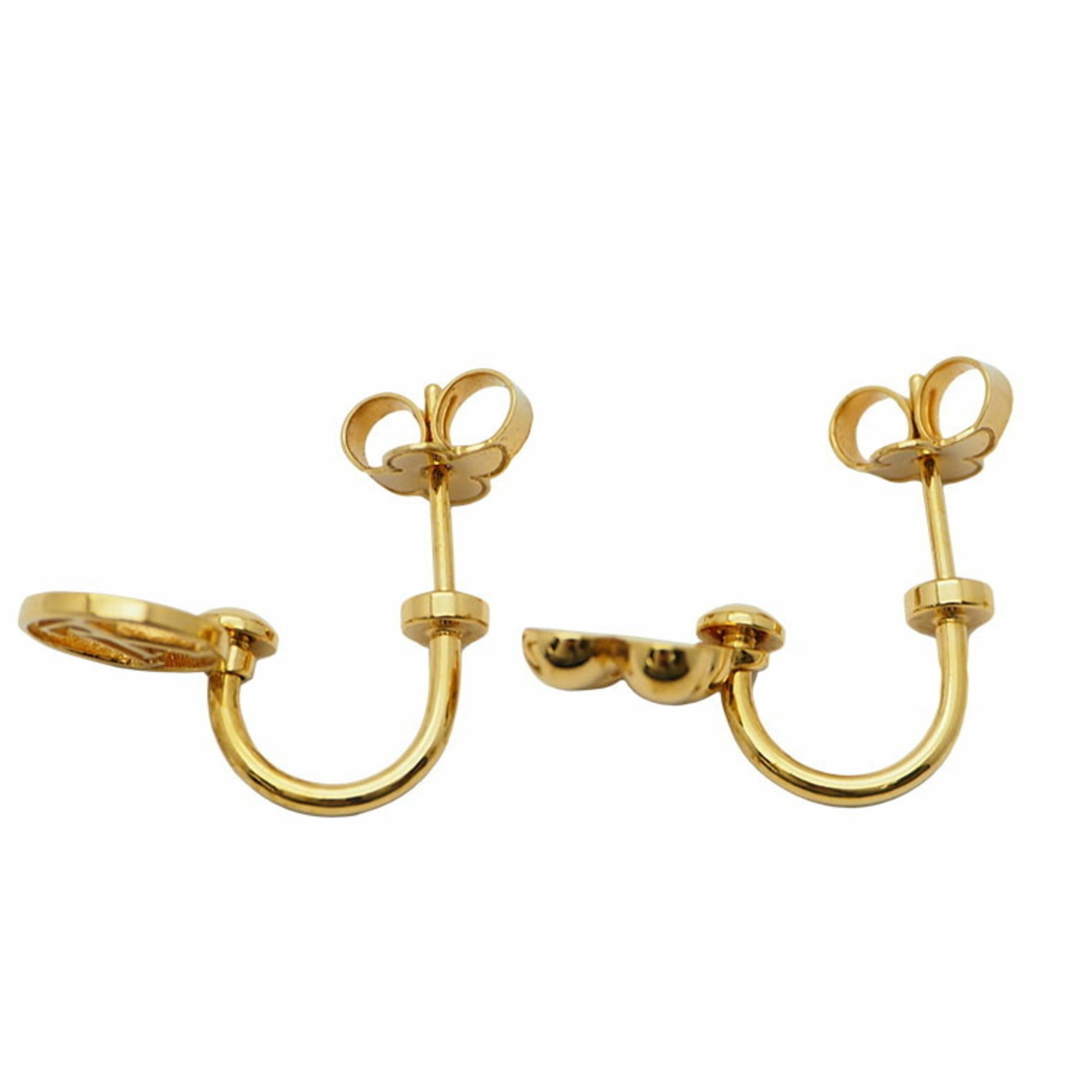 Louis Vuitton Earrings Bookle Dreille Petit M00390 Chain Gold Color Circle  - 2 Pieces