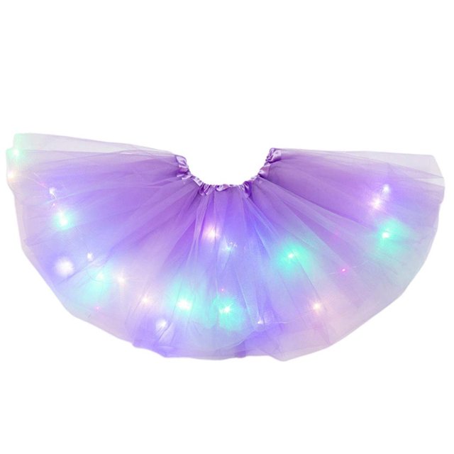 Toimothcn Girls Tulle Skirts Fancy Light Up Mesh Lace Tulle Skirts Low Waist A Line Carnival Stage Performance Princess Mini Skirt Comfy Girls Clothes