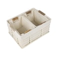 thumbnail image 7 of happimess BSK3002C-3SET Callan Vintage Industrial Handmade Wire Metal Nesting Storage Baskets with Wood Handles and Fabric Liner, Almond (Set of 3), 7 of 7
