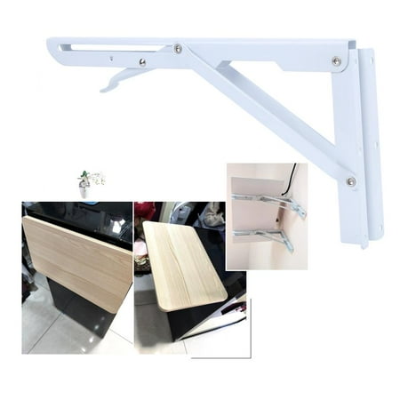 

Tebru Wall-Mount Bracket Wall Shelf Bracket 2Pcs Household Wall-Mount Folding Wall Shelf Bracket Triangular Steel Angle Bracket