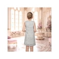 thumbnail image 4 of Sunny Fashion Girls Dress Striped Crochet Tweed Lace Trim Bow Sleeveless Summer Holiday Casual 5 Years, 4 of 7
