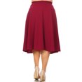thumbnail image 4 of Women's Plus Size A-Line Midi Skirt - Casual Flared Design with High Elastic Waistband, 4 of 4