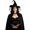A, variant on Halloween Women's Gothic Witch Cape & Spiderweb Hat Set, Satin Corset Top with Mesh Gloves for Cosplay B One Size