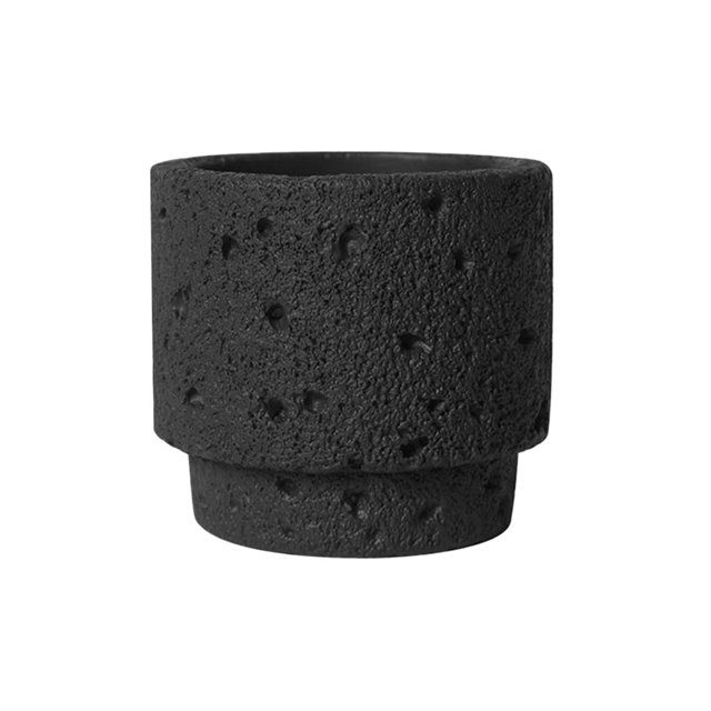 Maceta de cemento con agujeros de drenaje, pequeña maceta de sobremesa for sala de estar y jardín.