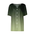 thumbnail image 6 of Yubnlvae Women's Henley Neck Short Sleeve Shirt - 2025 Summer Casual Button-Down V-Neck Top (Breathable Cotton | Relaxed Fit | Trendy Printed Design) (Green | S), 6 of 7