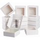 thumbnail image 1 of Paquete de 20 cajas de papel kraft blanco con ventana transparente, 3,6 x 3,6 x 1,4 pulgadas, para envolver regalos., 1 of 9