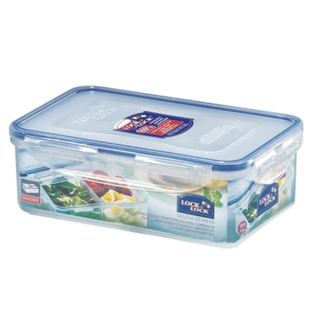 Lock & Lock Easy Essentials On the Go Meals Divided Rectangular Food Storage Container,