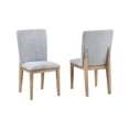 thumbnail image 2 of Miekor Furniture Caspian Set of 2 Gray Linen and Oak Finish 19" Dining Chair 03313, 2 of 5