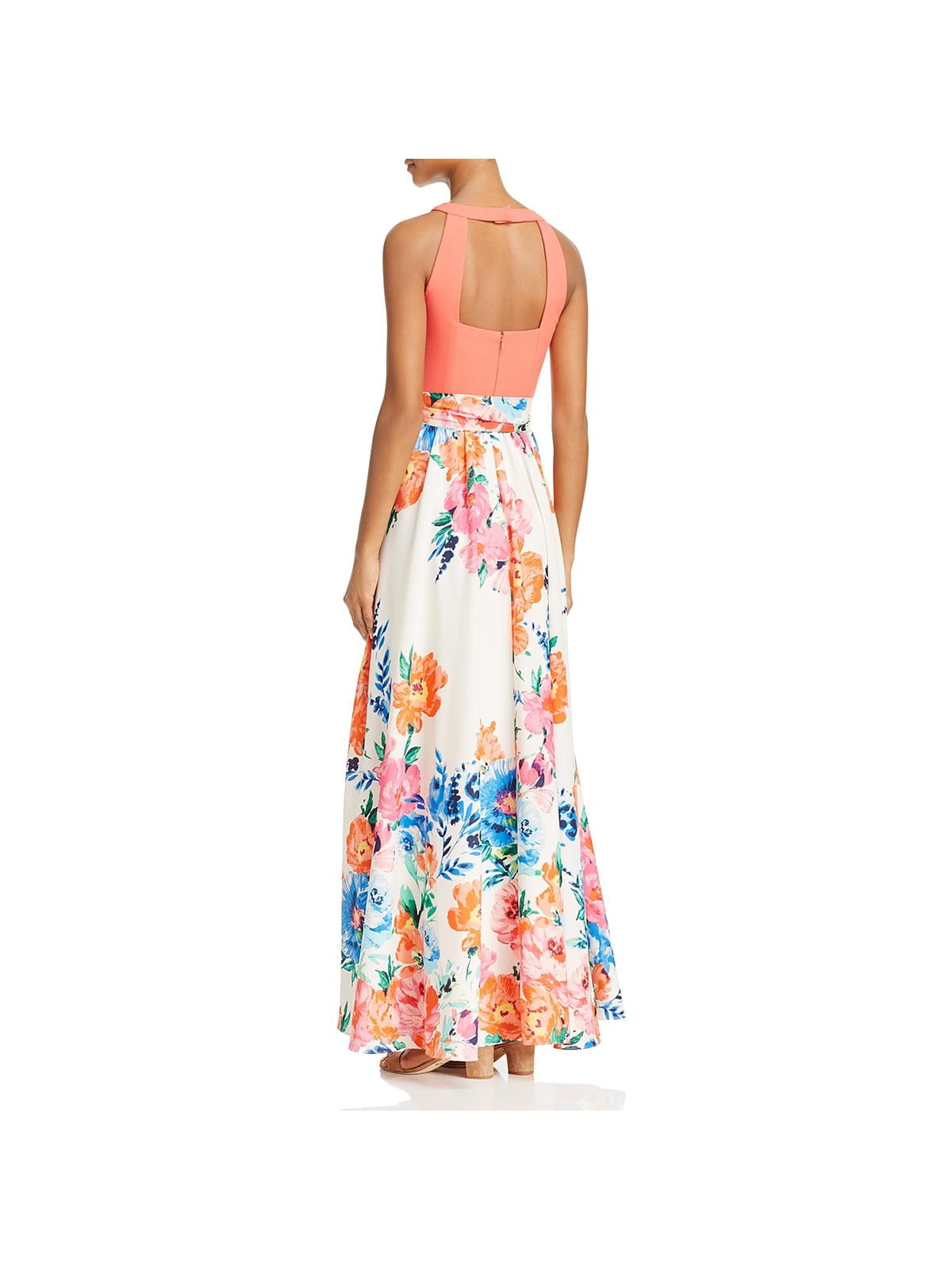eliza j floral print halter maxi dress