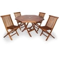 thumbnail image 1 of Ensemble Table Pliante Octogonale en Teck 5 Pcs et Chaises Pliantes, 1 of 2
