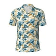 thumbnail image 2 of Daiia Vintage Blue Flowers Pattern Men’s Polo Shirts,Solid Deck Shirt,Classic Fit, Breathable Cotton Polo for Casual and Sport Wear-Large, 2 of 7