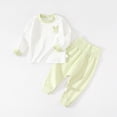 thumbnail image 2 of masbird Boys Girls Cotton Pajamas 2Pieces Set Long Sleeve Toddler Kids Clothes Fall Winter Sleepwears for 6-12 Months 12-24 Months 2 3 4 5 6 7 8 9 T Children(Light Green,2-3 Y), 2 of 6