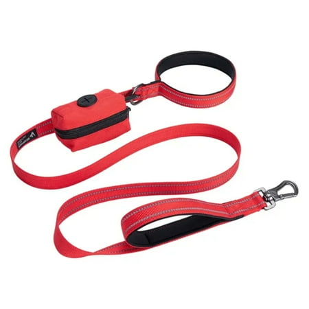 LOPNGLG Adjustable Hands-Free Pet Leash with Food Pouch Bungee Rope for Dog Walking Mini Bag for Dog Feed Bowls