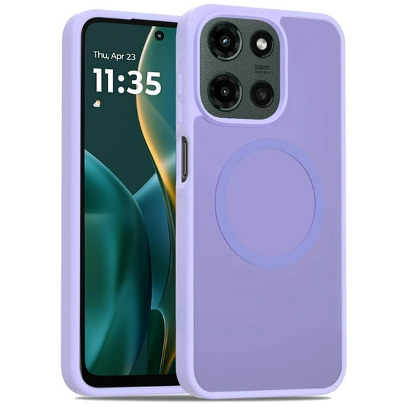 For Motorola Moto G Stylus 5G 2025 Case, MagSafe Compatible Case Hybrid Soft TPU Bumper Hard Translucent Matte Back Slim Shockproof Phone Cover (Light Purle)