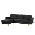 thumbnail image 4 of Lifestyle Solutions Leland Sectional Sofa in Black Fabric Upholstery, 4 of 7