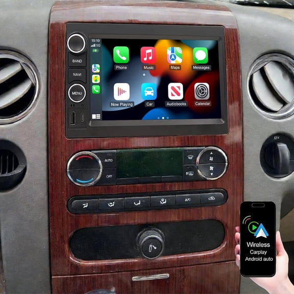 Dexico 2G 64G Car Stereo for Ford F150 2004-2008 with Wireless Carplay Android Auto 7" Touchscreen Car Radio with GPS Navigation WiFi Bluetooth FM/RDS Radio HD Backup Camera