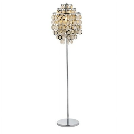 Adesso Shimmy Floor Lamp, Chrome Finish, Gray